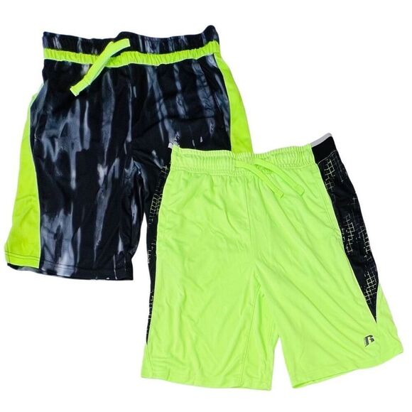 Russell Boys Sports Athletic Dri-Power 360 Green Gray Shorts Sz XL(14-16) NWOT - Picture 1 of 11